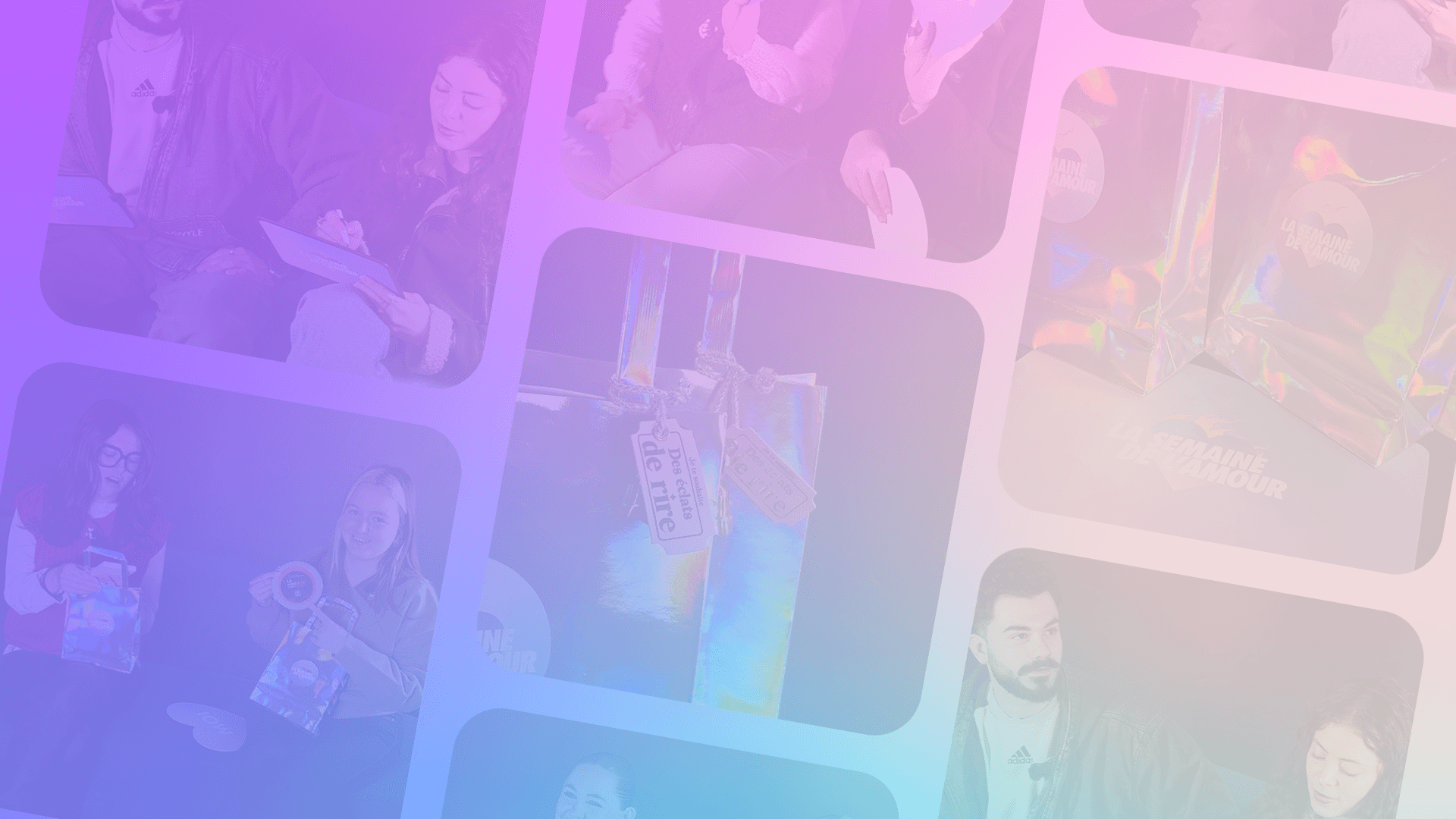 Exemple de vidéos gamifiées pour la campagne Saint-Valentin de Kinepolis France, réalisée par l'agence Social Media Buddy à Lille.