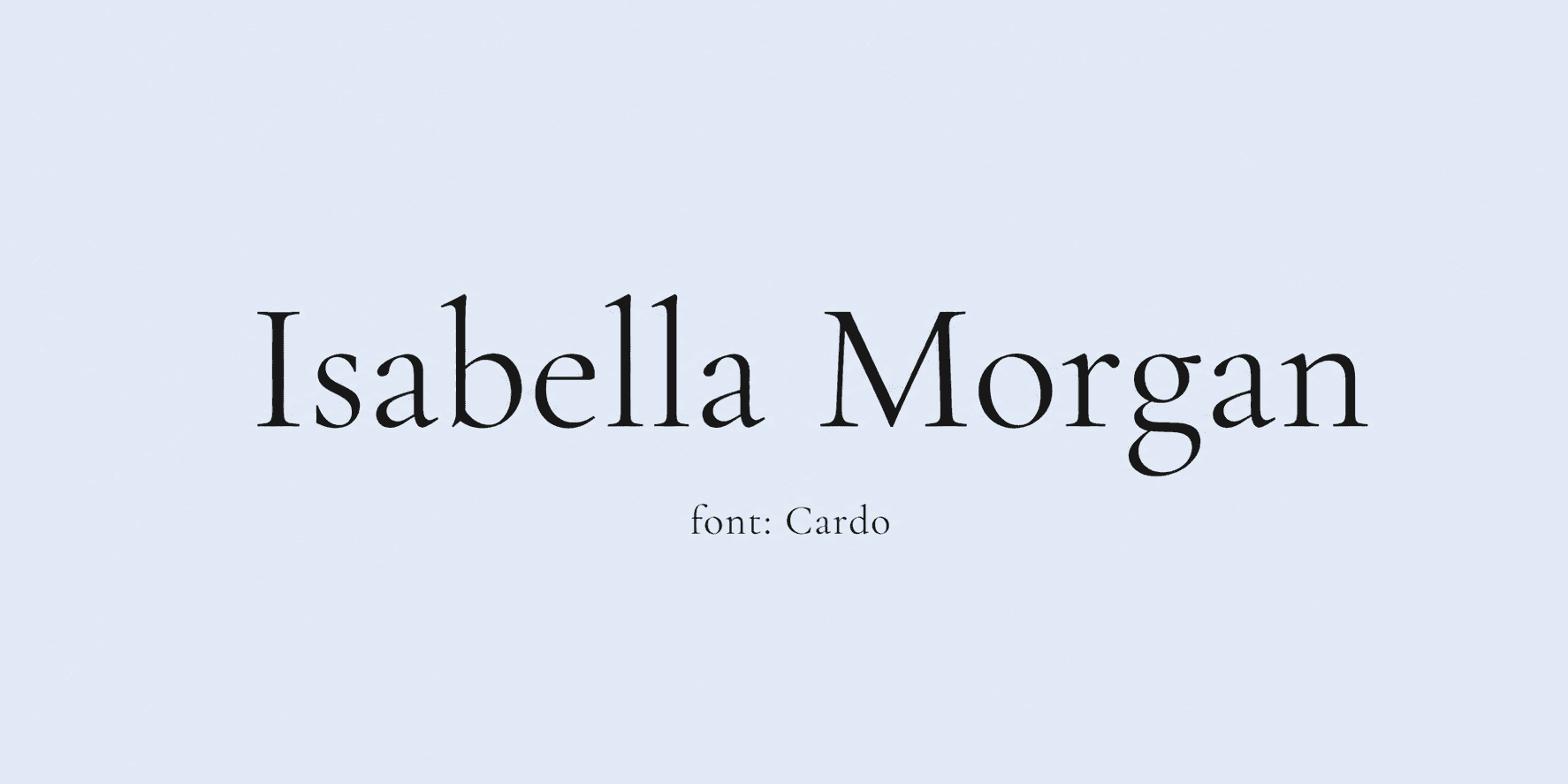Sample name signed in a cursive signature font on a light background, with the font name labeled below.