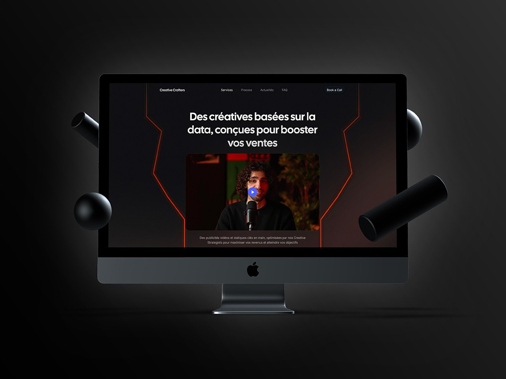 Site web de Creative Crafters pour création de contenus publicitaires, conçu par Keyz Digital.