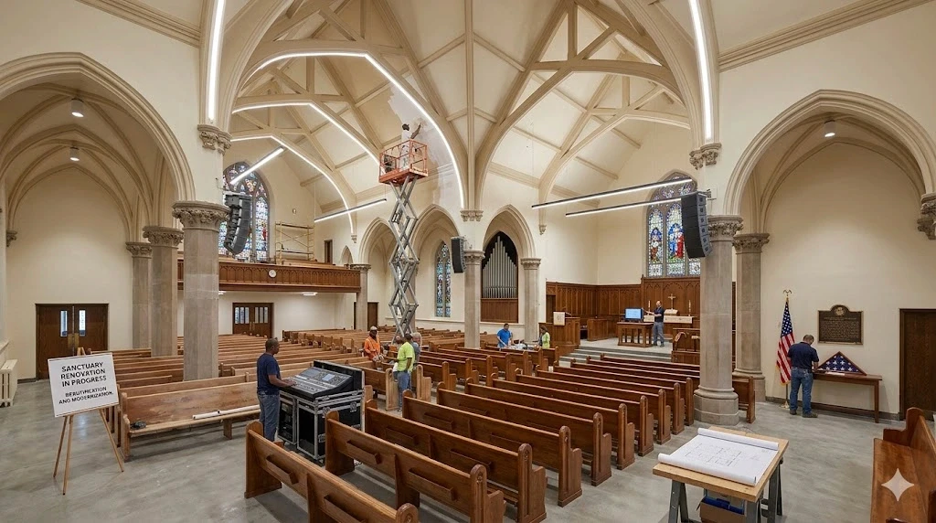 Church sanctuary and fellowship hall renovation in Fort Lauderdale — Planet Construction FL