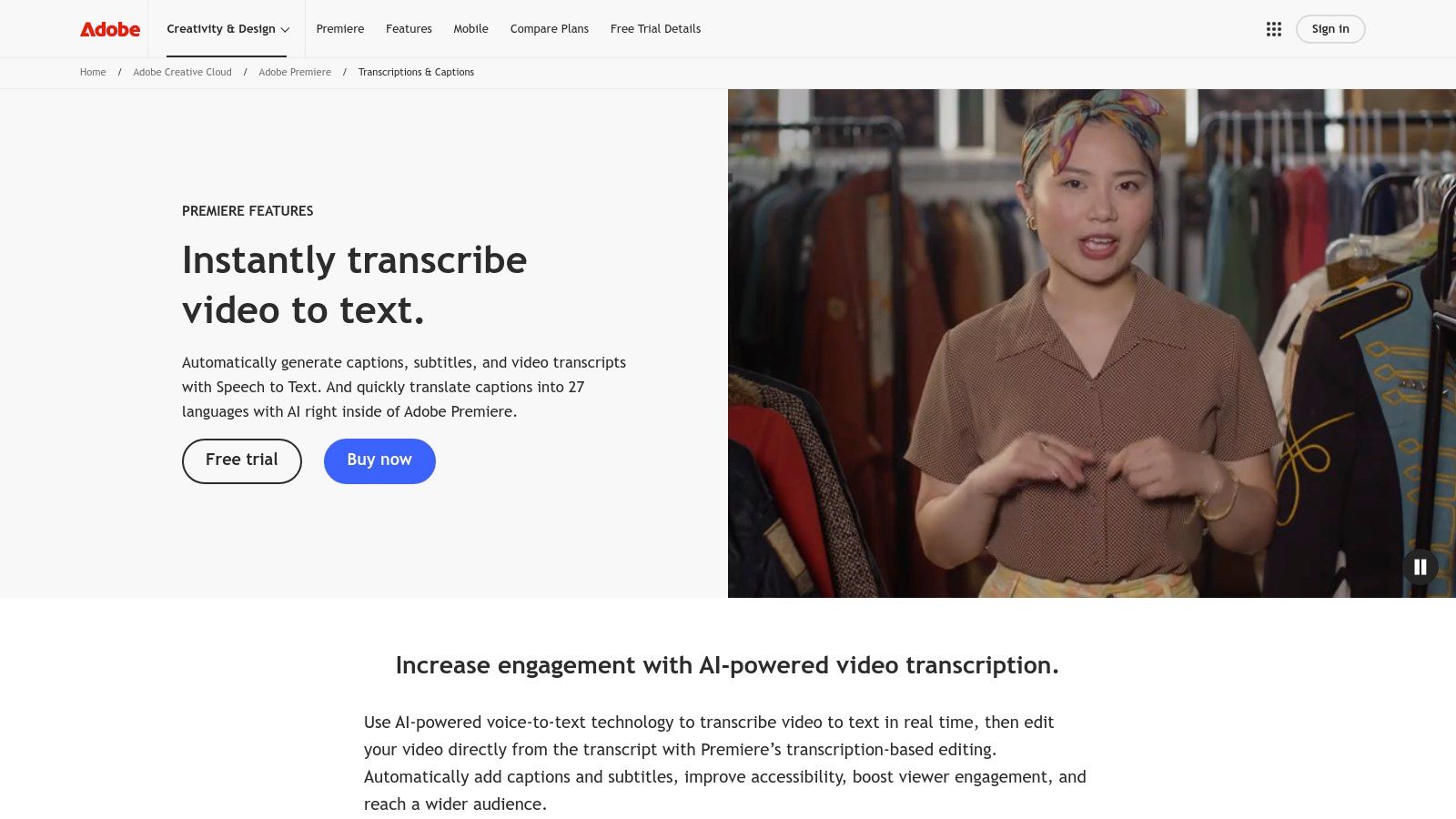 Adobe Premiere Pro – Speech to Text (Creative Cloud)