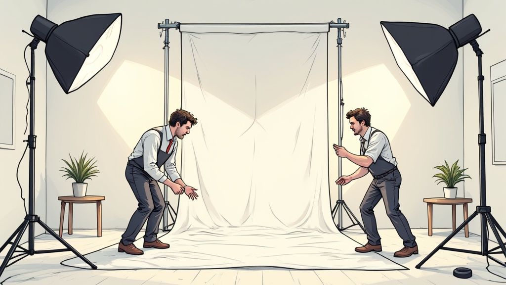 Eine lächelnde Personalerin betrachtet einen Lebenslauf auf ihrem Computer.