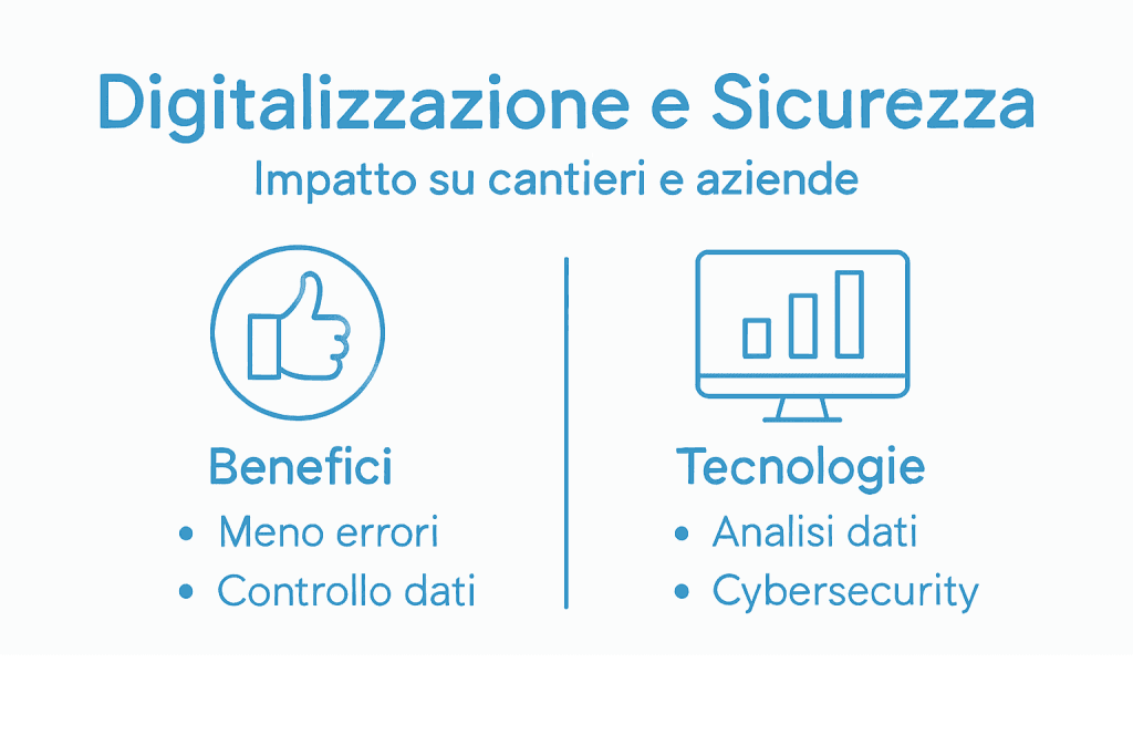Grafico informativo su innovazione digitale e protezione dei dati in azienda
