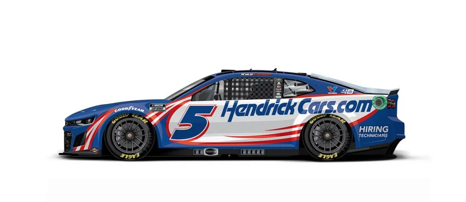 Kyle Larson will drive the No. 5 HendrickCars.com Chevrolet.