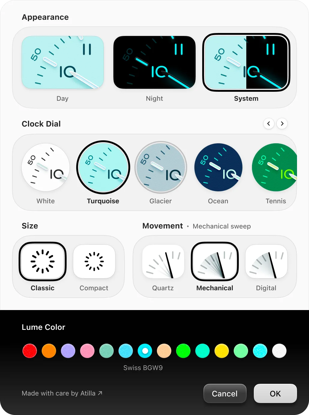 Bauhaus Clock for Mac Custom Settings