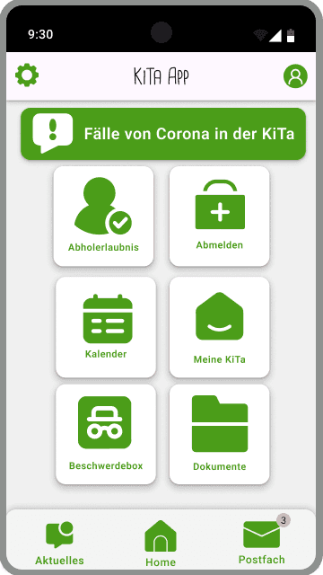 Altes Design vor dem Redesign der Tami App