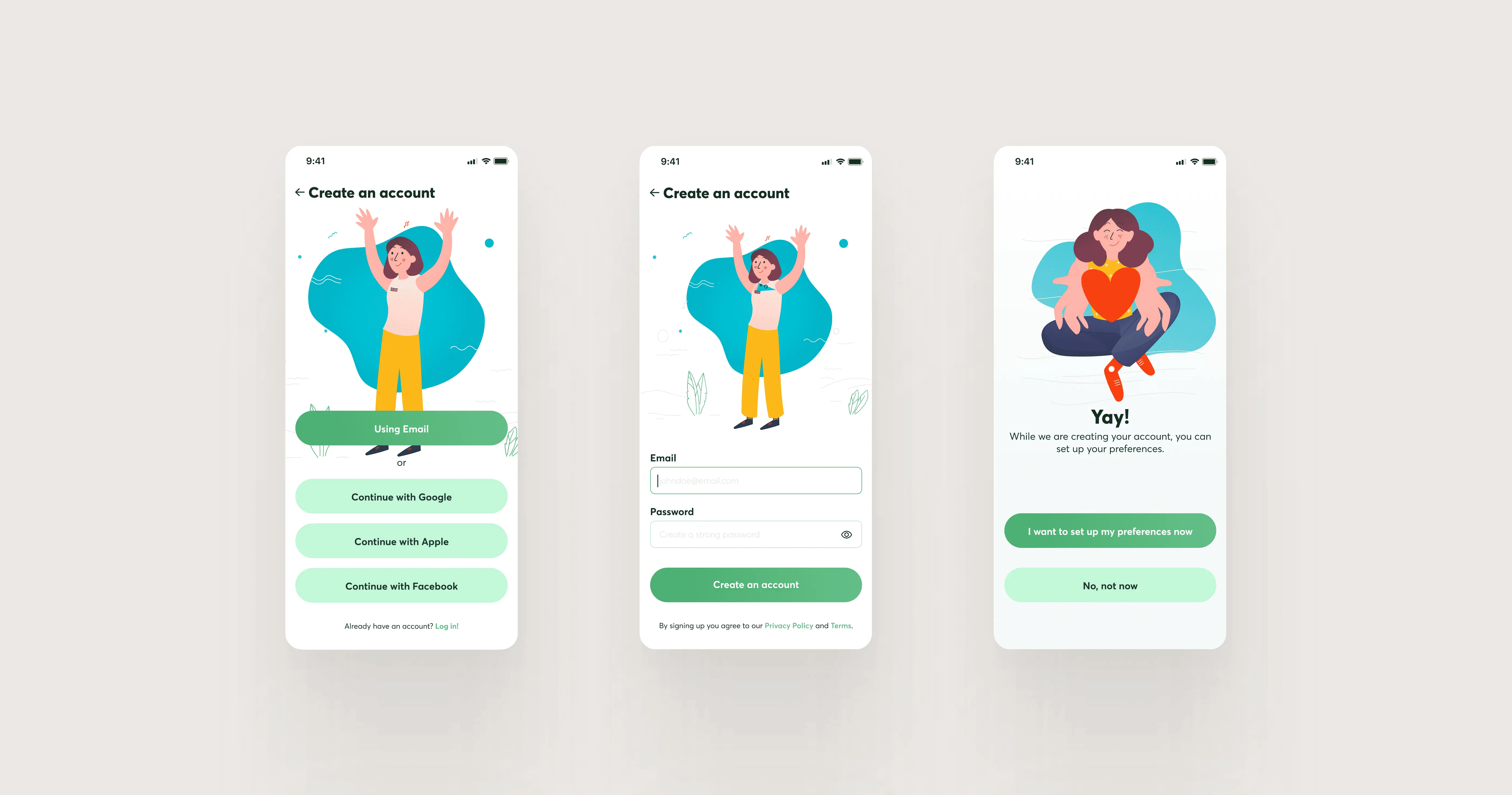 Sign up/Sign in, Mobile app design for Proctor&Gamble