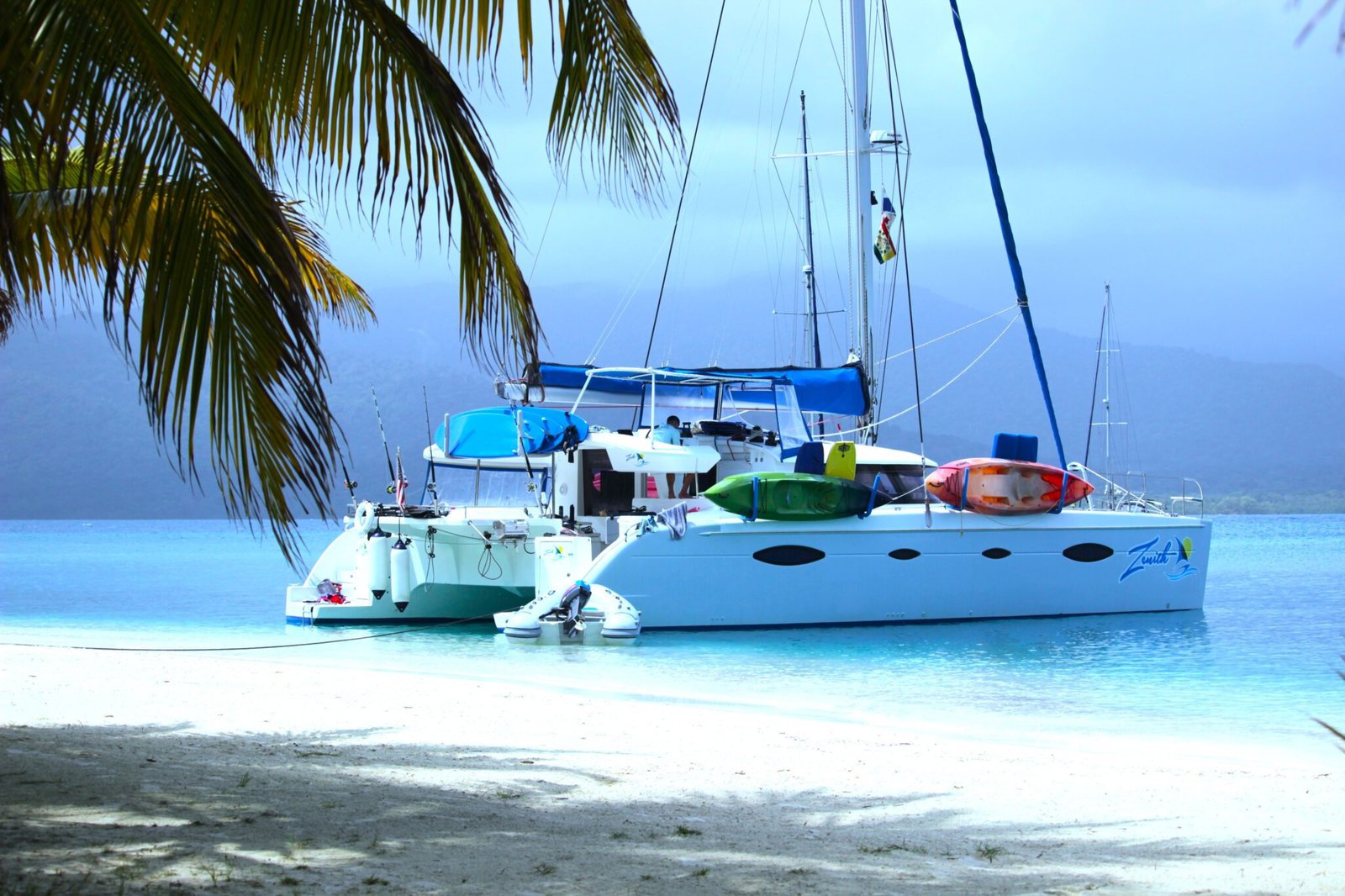Our spacious trampoline on the bow is the most sought-after piece of real estate in the Caribbean.