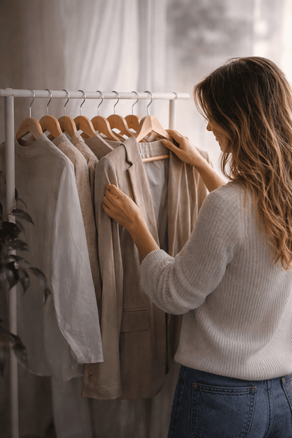 Woman showing her face in the sun