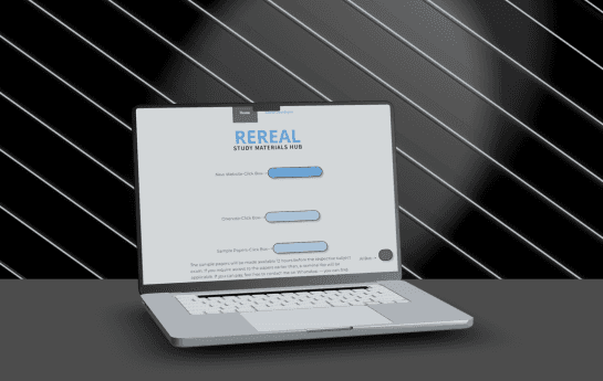 RSMH image in the laptop mockup with a abstract background