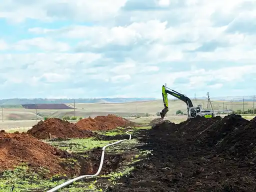 Carbon capture CO2 transport pipeline installation.