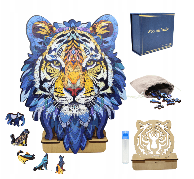 puzzle drewniane lew A4