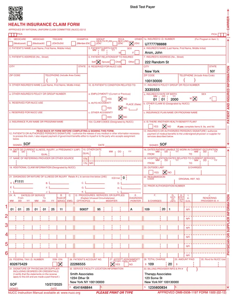 Health Insurance Claim Form
