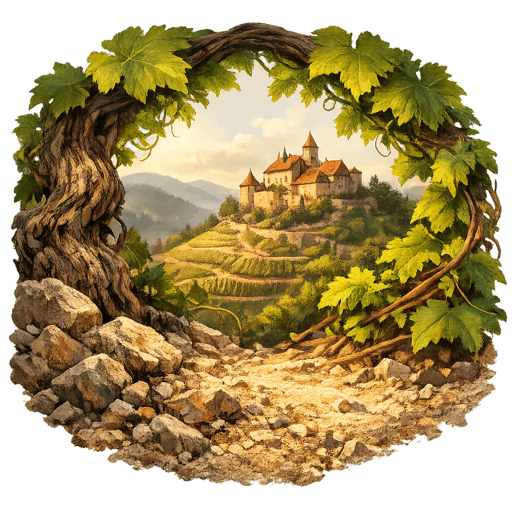 Detailed graphic of the Ortenau wine region.