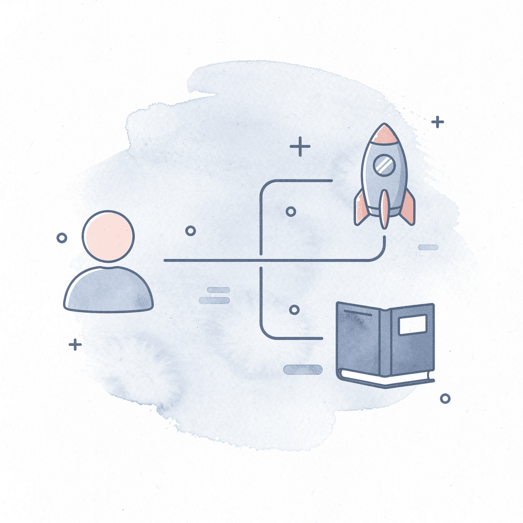 Icon showing one funding path splitting into two different approaches