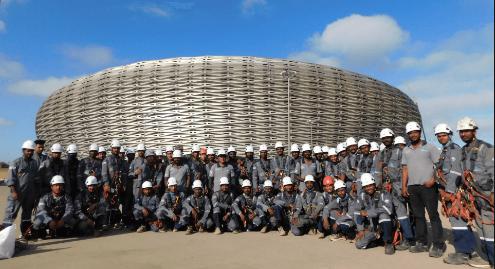 Team Image of Technicians in front of GSR Stadium