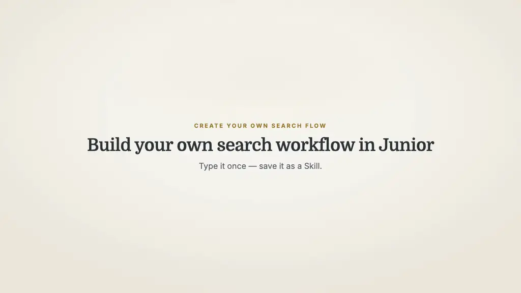 Typing a custom multi-step search workflow and saving it as a reusable Skill