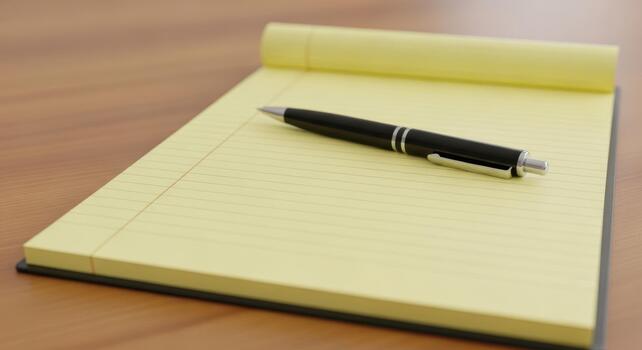 Legal pad and pen