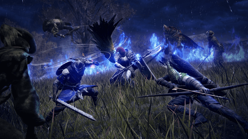 Screenshot Elden Ring Nightreign PC – affrontement magique dans ruines hantées avec effets surnaturels sur KeyVerse Gaming