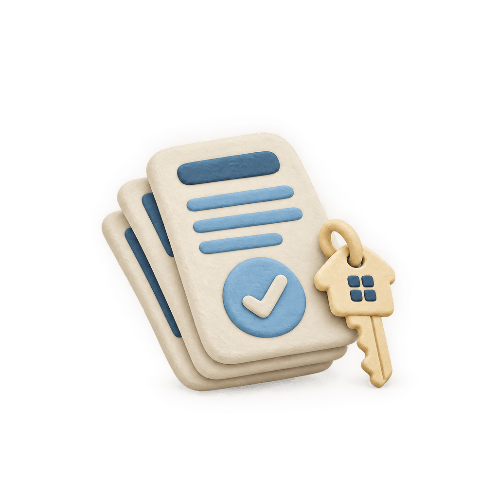 Clay illustration of application paperwork
