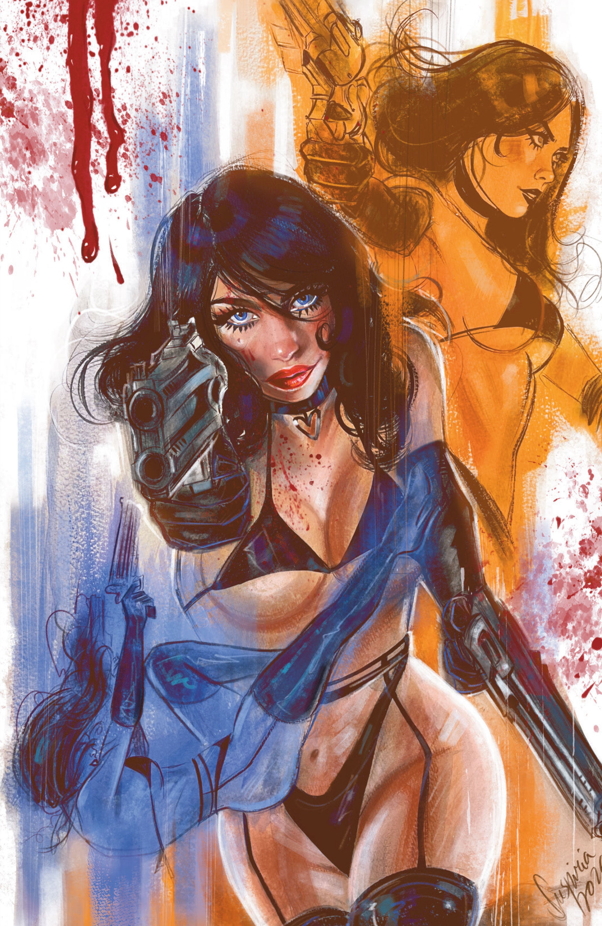 Gun Honey #1 Suspiria Big Dex MegaCon Exclusive Virgin Variant front cover published by Titan Comics featuring stylized noir inspired artwork