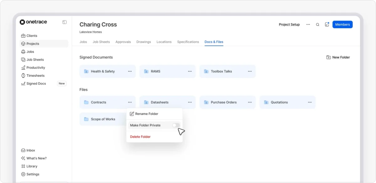 Onetrace forms example