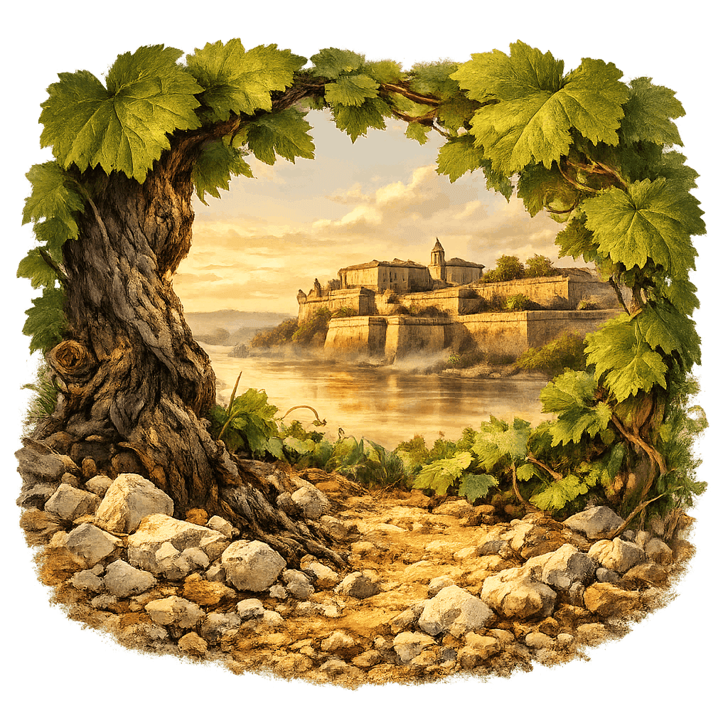 Detailed graphic of the Blaye wine region.