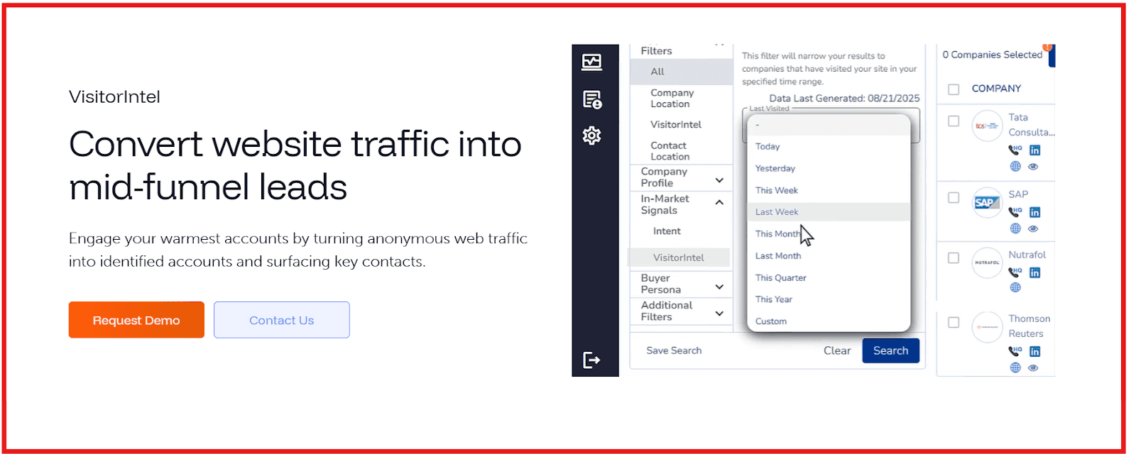 SalesIntel VisitorIntel feature