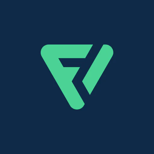 Flaticon logo: Stylized green "F" formed by a triangular shape on a dark blue background. Online platform for vector icons and stickers utilized by Lucas Ostrowski to enhance visual elements in his automation and no-code projects, complementing tools like Make.com and Notion for creating visually appealing and functional workflows.