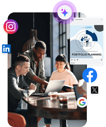 A Melbourne marketing team discussing a social media content strategy for a professional service firm.