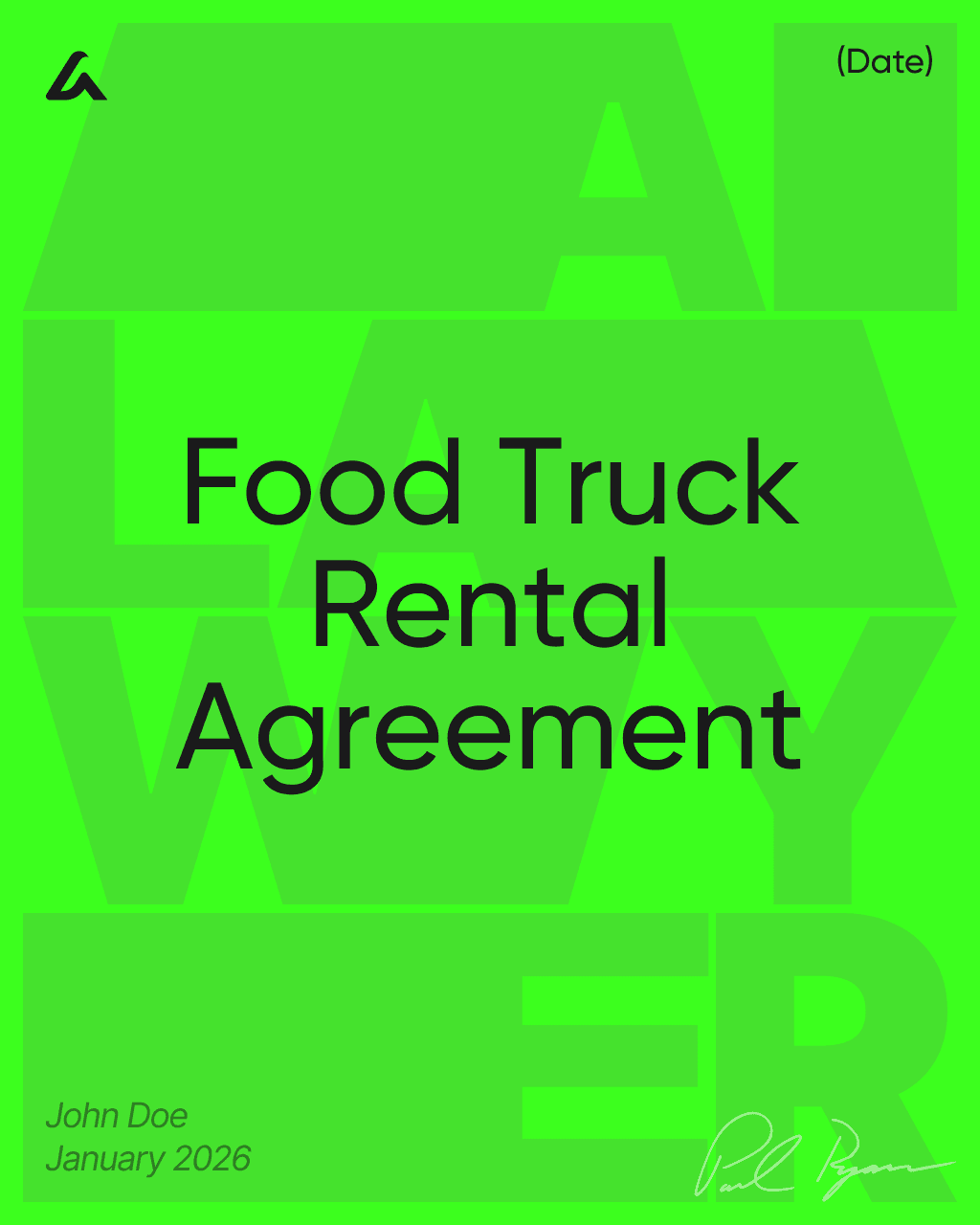 Food Truck Rental Agreement