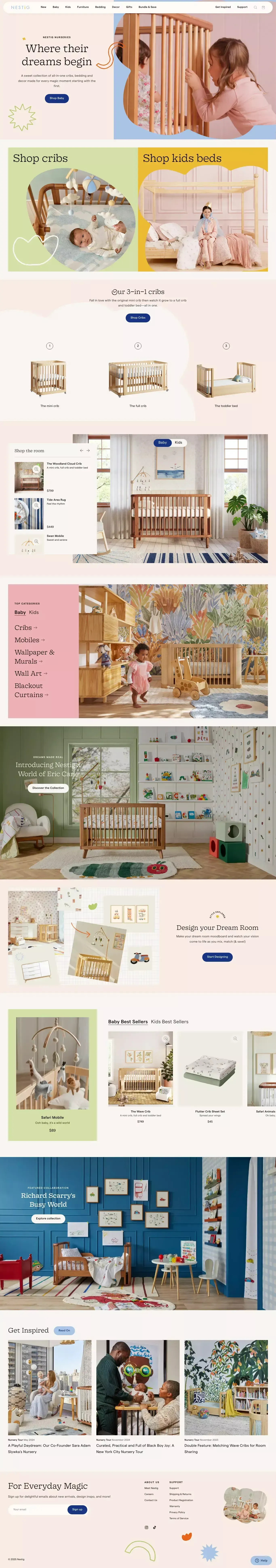 Nestig ecommerce page screenshot showcasing Ecommerce and Furniture & Interiors design