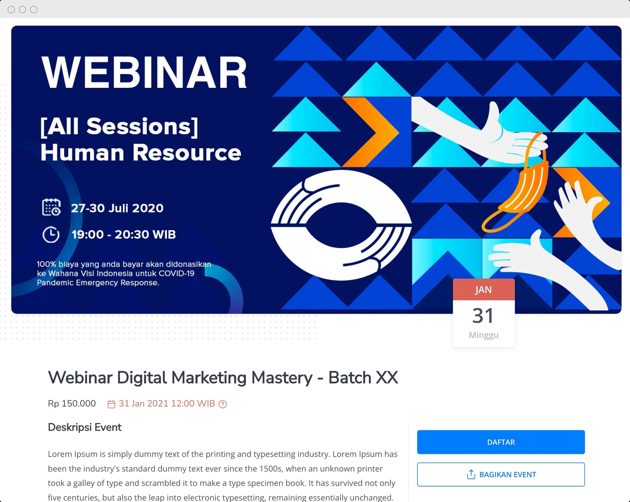 sistem webinar mayar