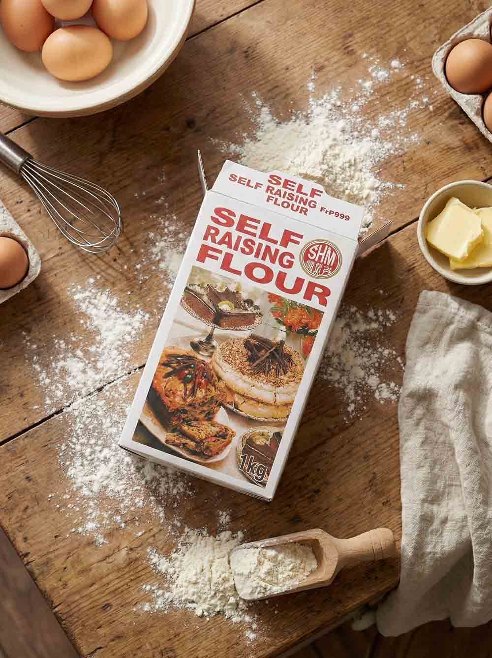 Custom offset printed 1kg flour packaging box manufactured in Sarawak, demonstrating high-quality full-color photo reproduction and sturdy construction for heavy dry goods.