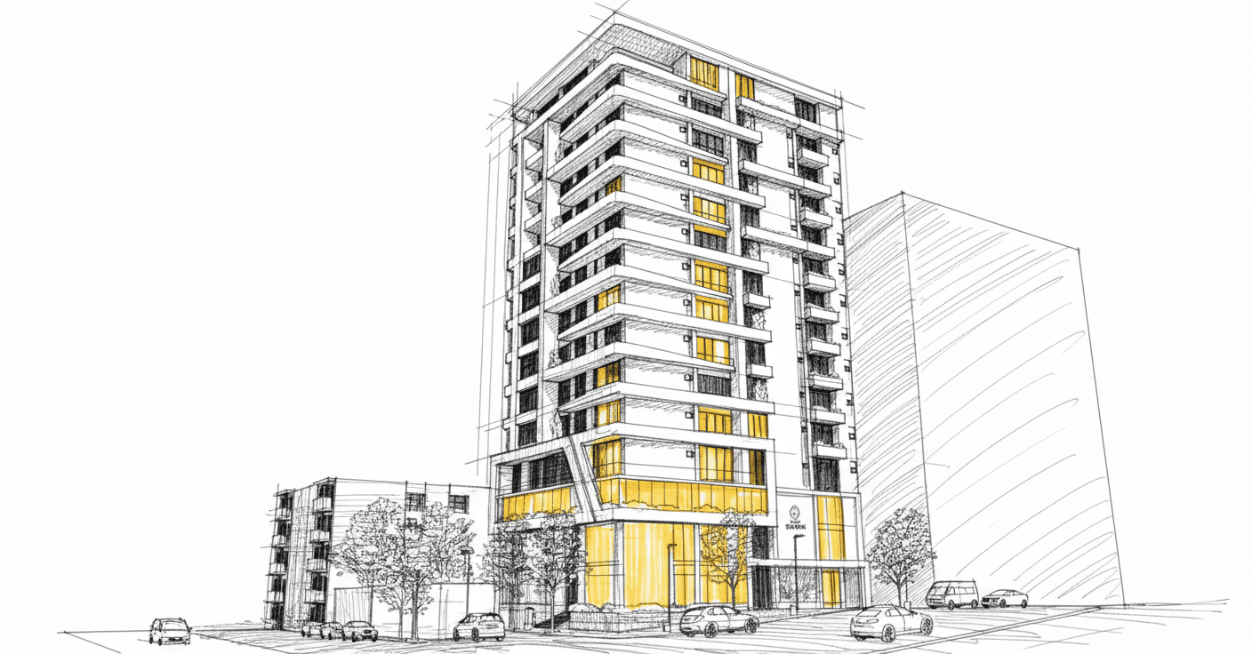 An illustration of an architecture sketch