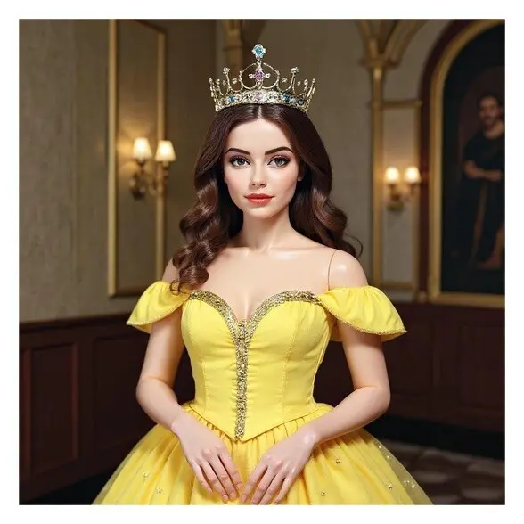 ai barbie doll dressed as Princess Belle.