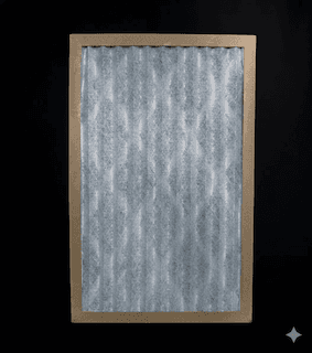 Multi-pleat pre filter used for trapping larger airborne particles in ventilation units.