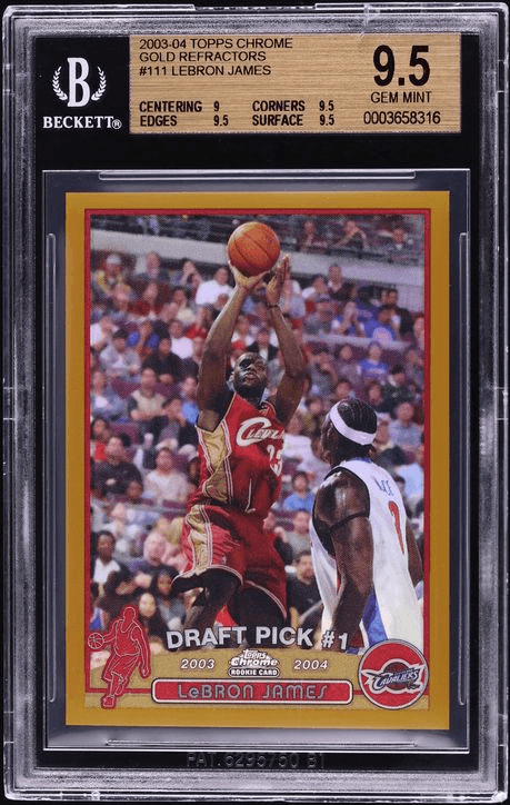 2003 Topps Chrome Gold Refractor LeBron James ROOKIE /50 #111 BGS 9.5 GEM MINT