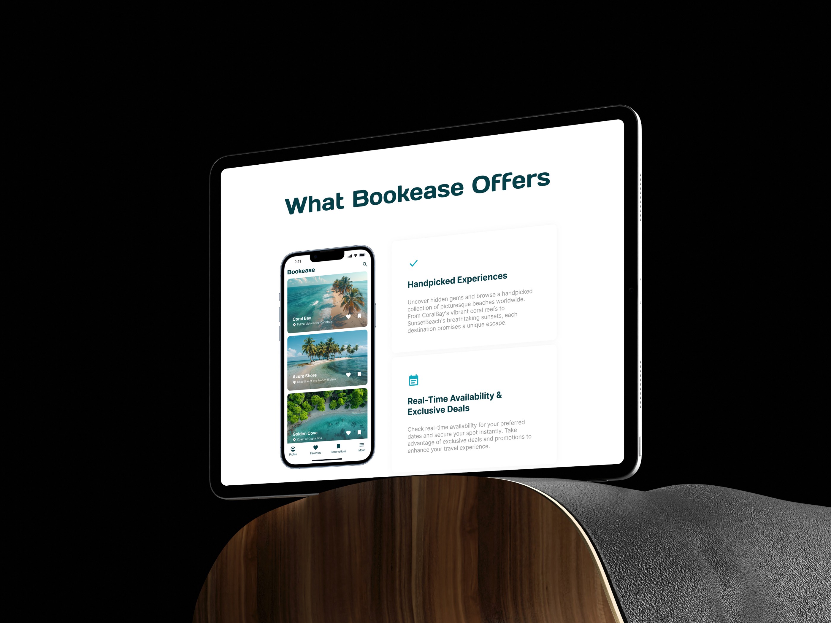 Bookease — 极简3D 插画风旅游酒店网站设计灵感