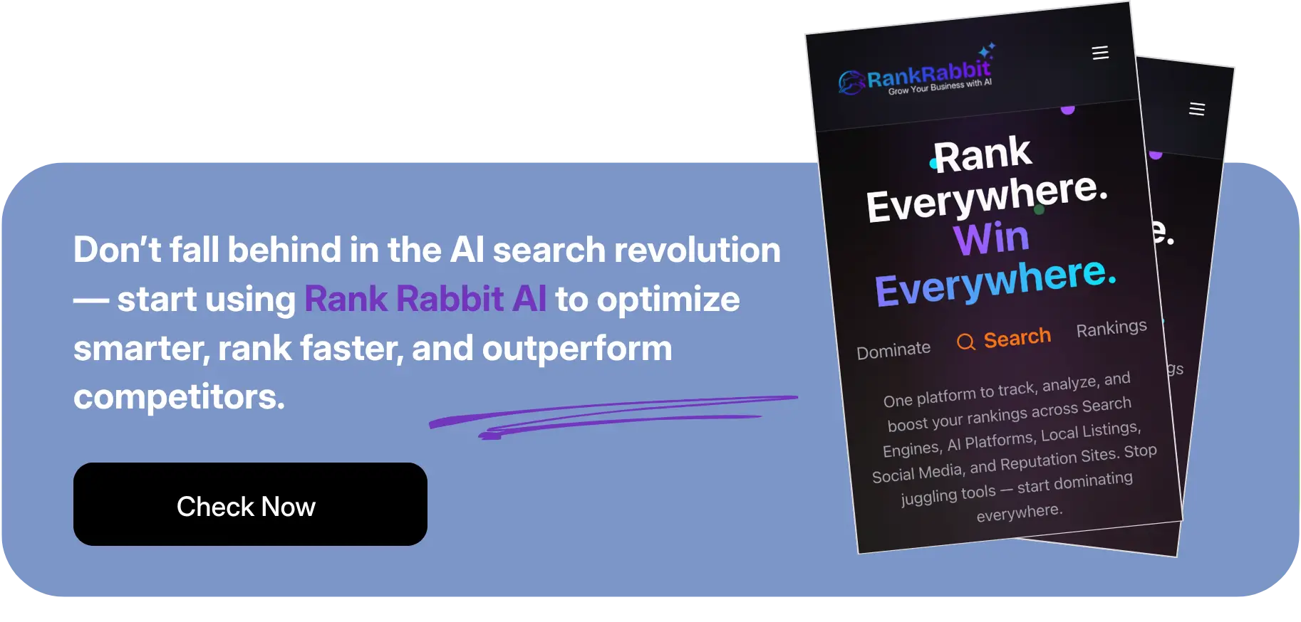 Call-to-action for Rank Rabbit AI