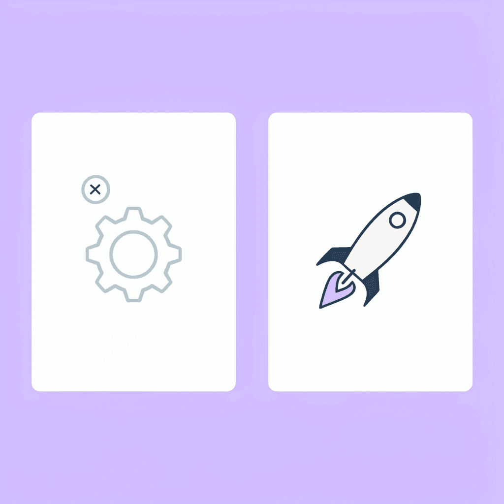Before and after comparison showing traditional rule-based automation transforming into adaptive AI agents