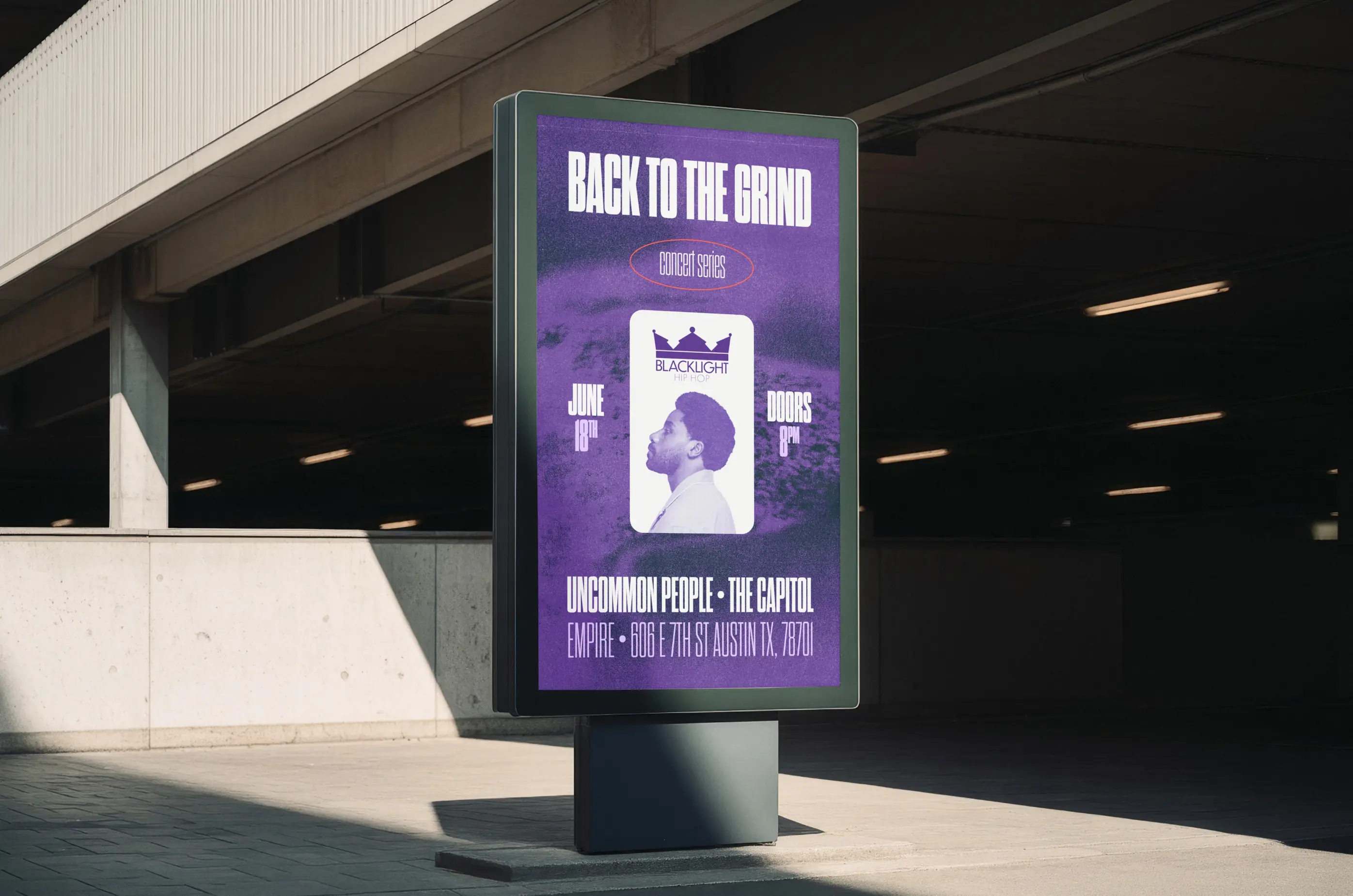 BlackLight Hip Hop — Concert poster design — Brand collateral