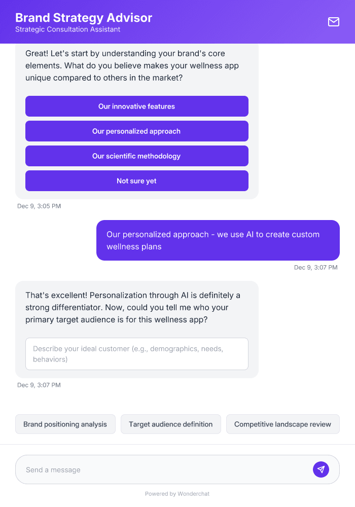 Brand Strategy Consultation AI Chatbot Template