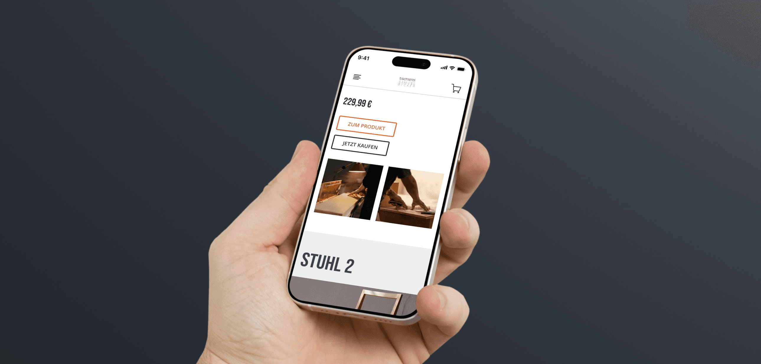 UI Design Website Tischlerei Samuel Becker