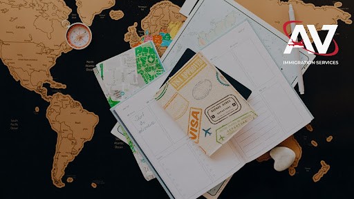 passport booklet on top of white paper