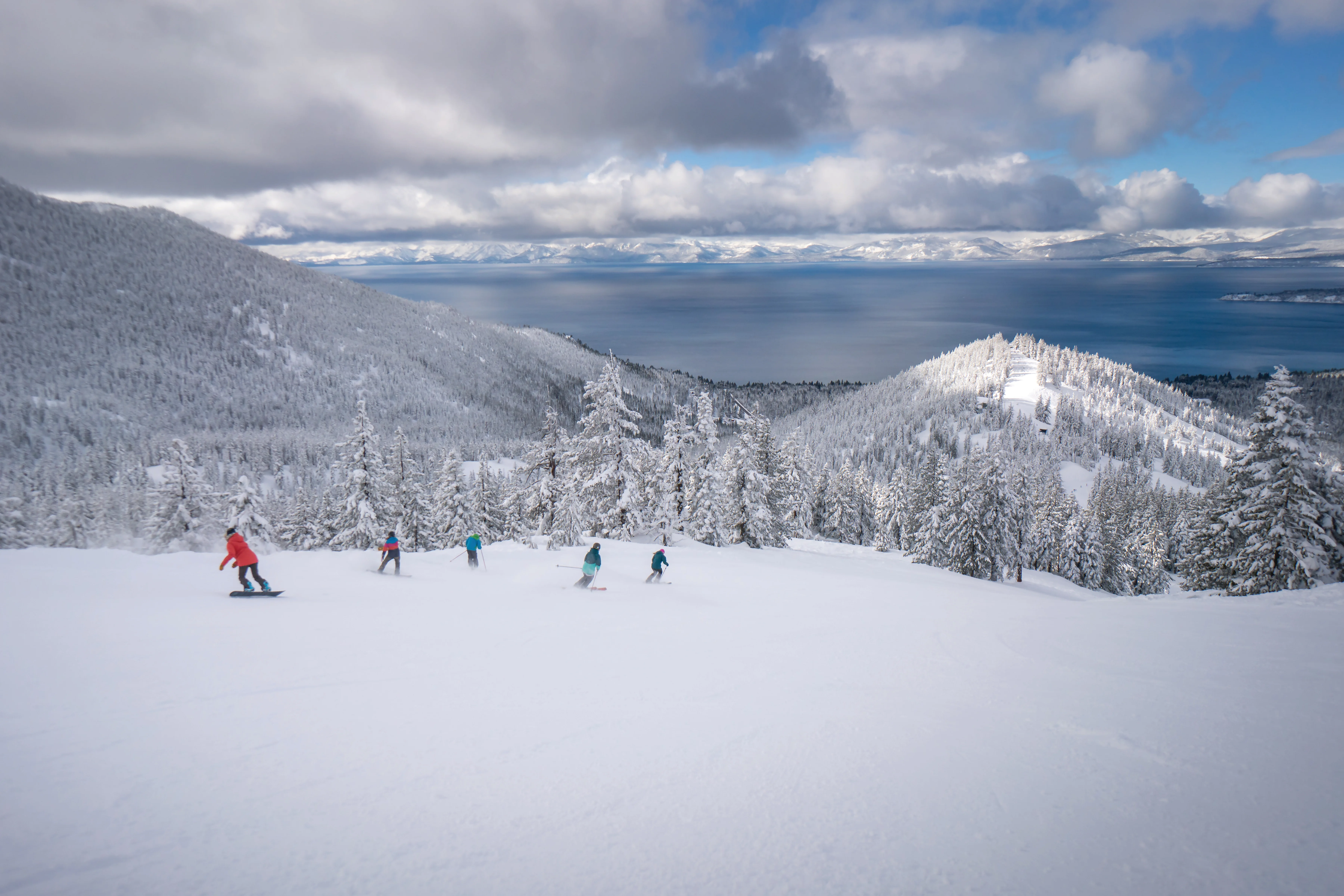 Diamond Peak - Group skiing Crystal Ridge - photo by Chris Bartowski