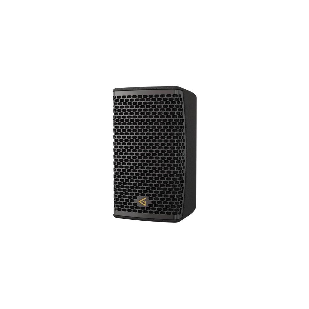 Black smart home device with screen showing time and temp