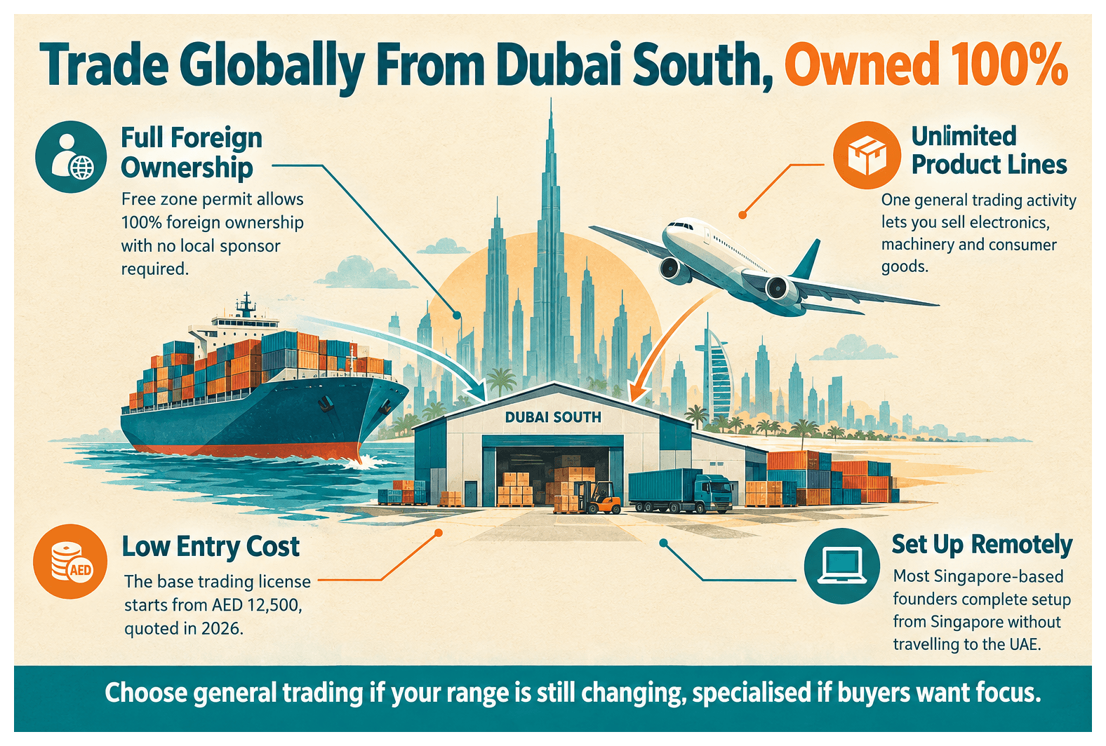 Infographic: How Singaporean Entrepreneurs Set Up a Trading Business in Dubai South