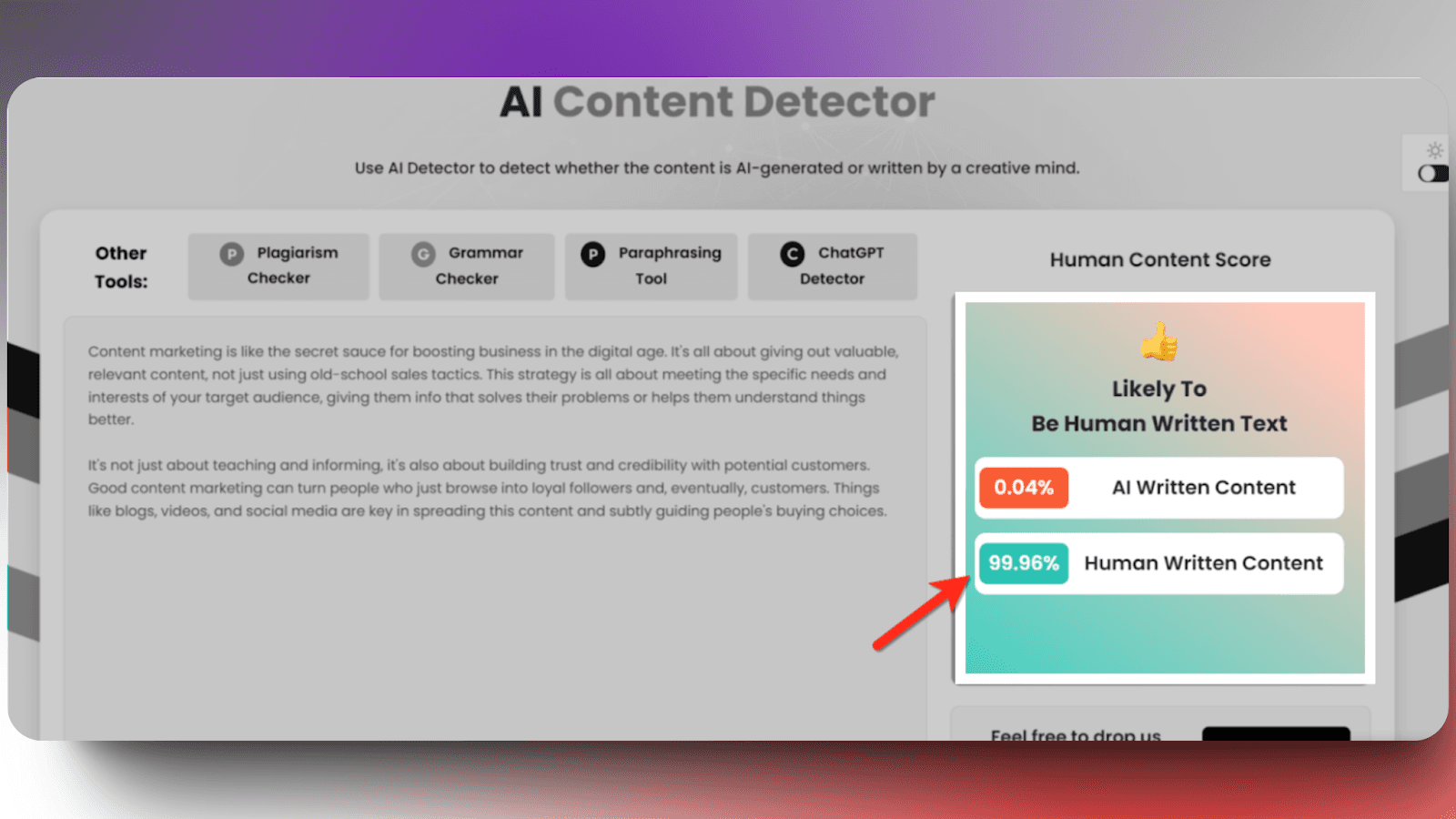 Frase - Human content score