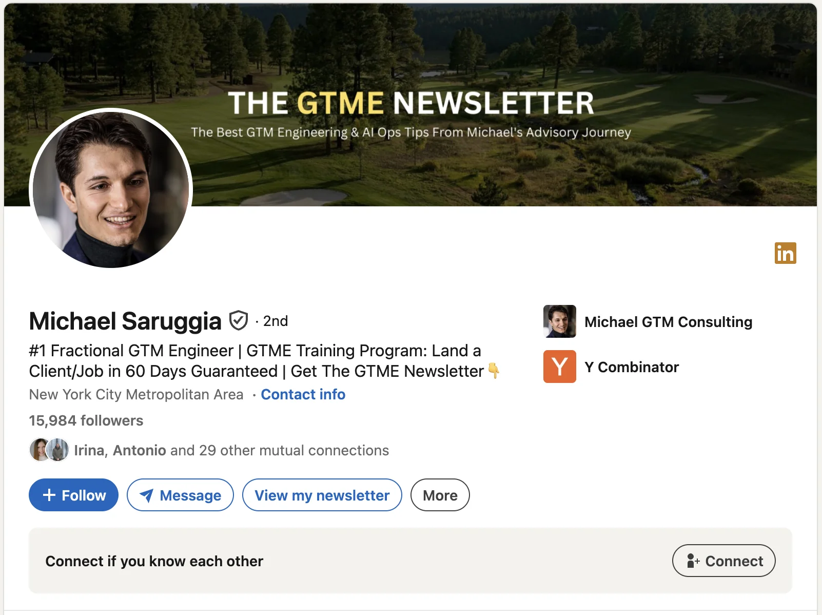 LinkedIn profile: Michael Saruggia, founder of The Clay Operator